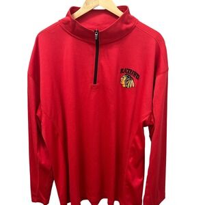 Chicago Blackhawks NHL Quarter Zip Pullover XL Red NWT Official Licensed NHL